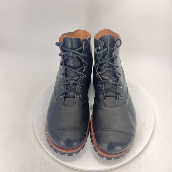 Cliff Dweller Boxer Women Size EU 42 US 12 Black Leather Vibram Cap Toe Boot - Picture 3 of 14